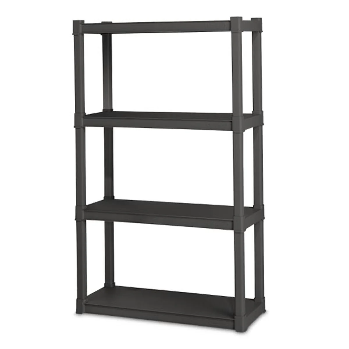 Sterilite Plastic Indoor Outdoor 4 Shelf Durable Shelving Unit, Gray, 2 Pack - 2-Pack