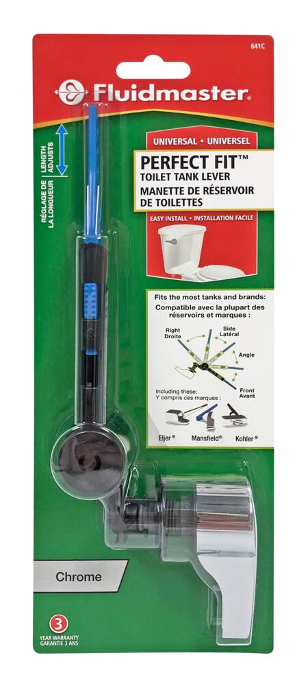 Fluildmaster Perfect Fit Toilet Tank Lever, Chrome