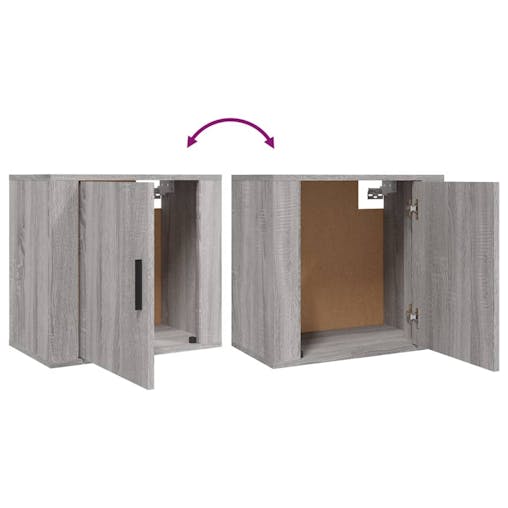 NNEVL Wall-mounted Bedside Cabinets 2 pcs Grey Sonoma 50x30x47 cm