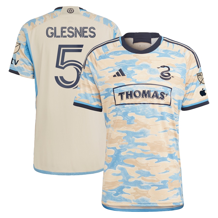 Jakob Glesnes Philadelphia Union adidas 2023 For Philly Authentic Jersey - Tan