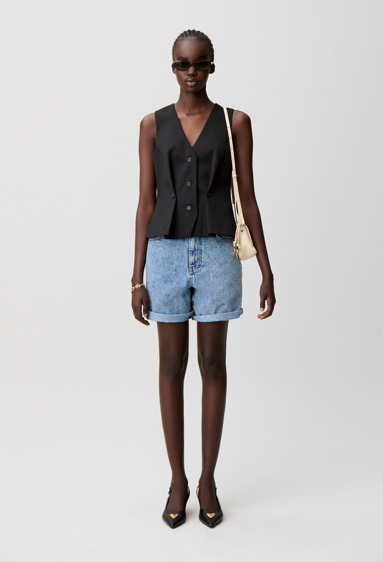 Gilet costume sans manche col V