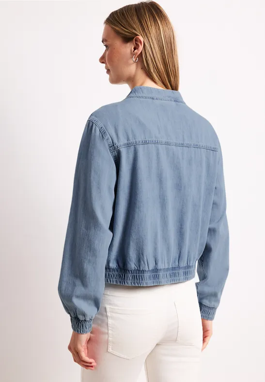 Blouson im Denim-Look mit Taschen