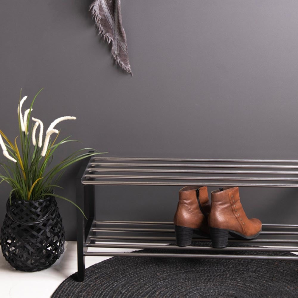 Artichok Norah Schoenenrek Hout en Metaal - Zwart   Grijs