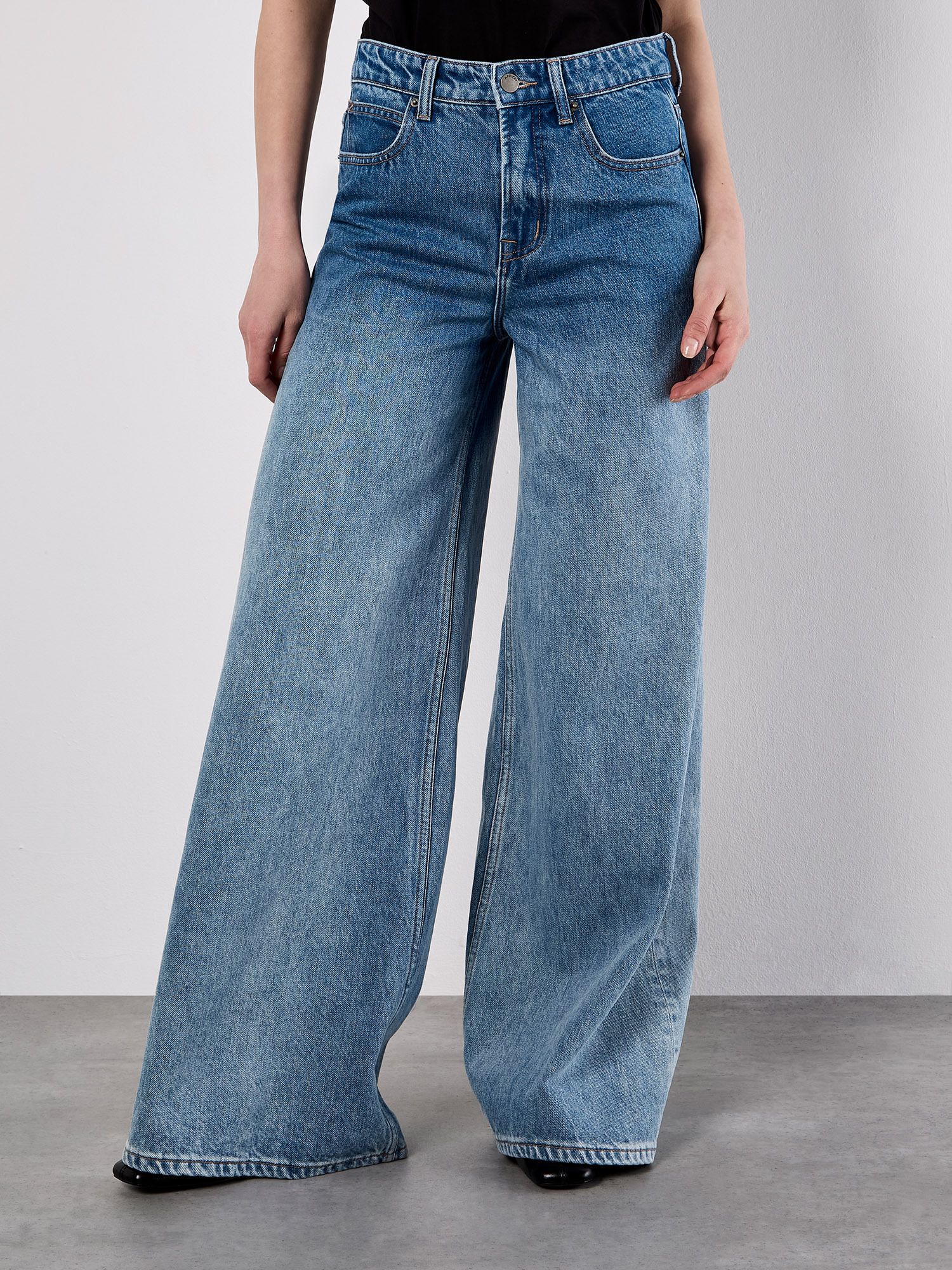 Apricot Dip Dye Wide Leg Jeans