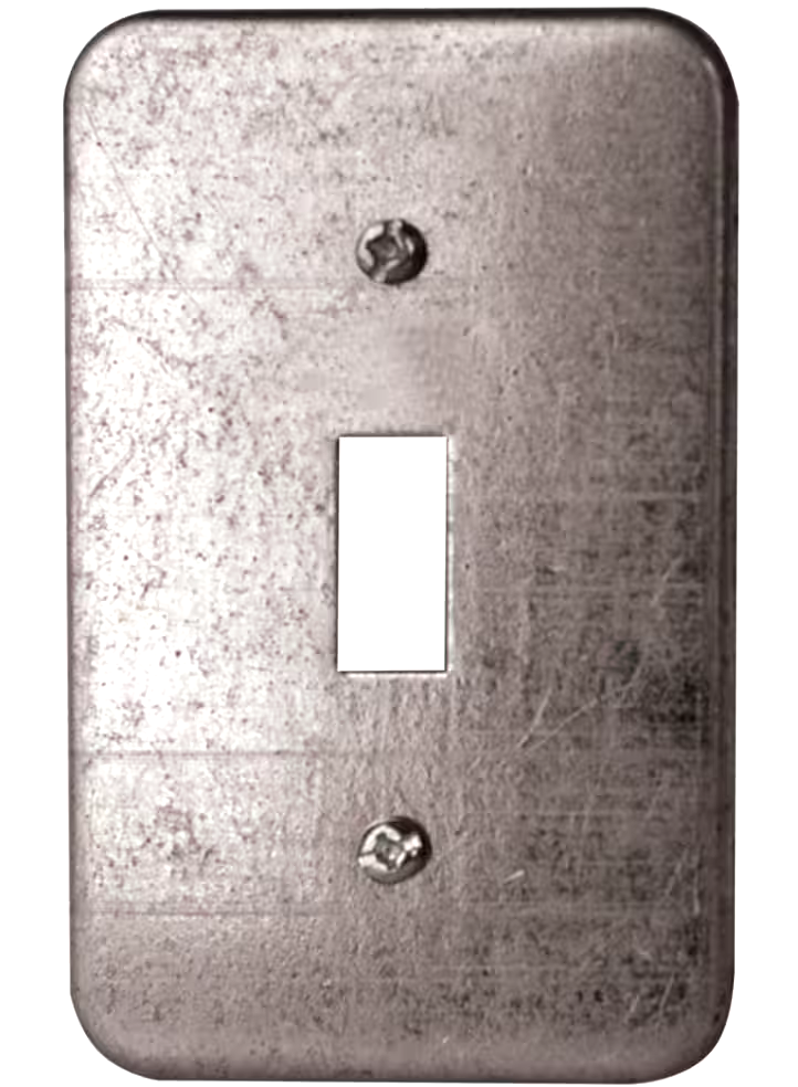 Hubbell 11C5BAR 1 Gang Toggle Switch Utility Box Cover, Grey, 4-in