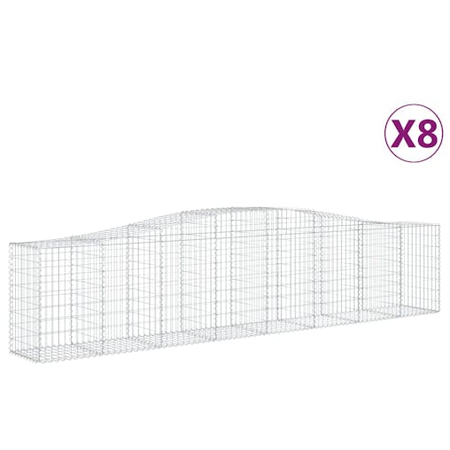 NNEVL Arched Gabion Baskets 8 pcs 400x50x80/100 cm Galvanised Iron