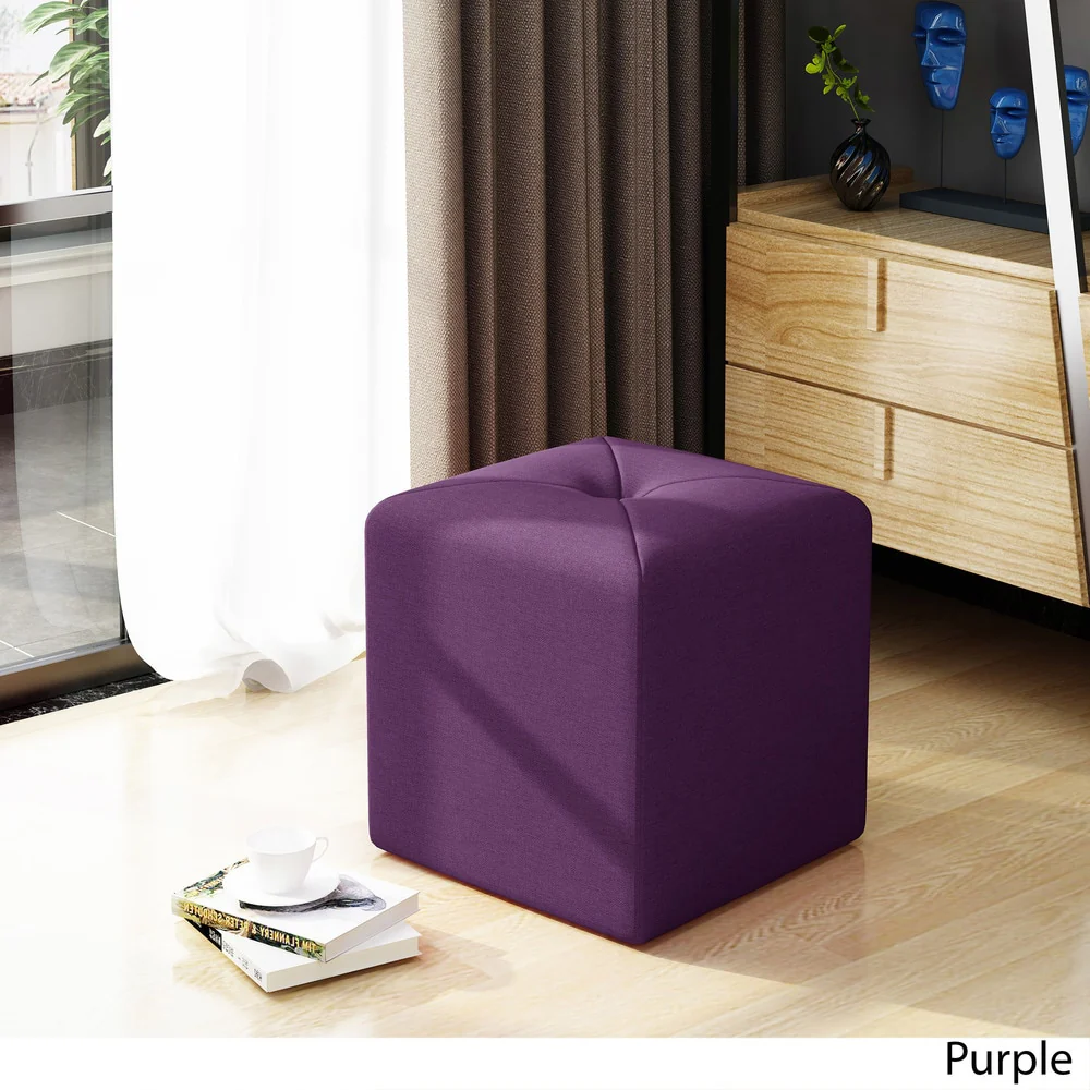 Cayla Square Fabric Ottoman by Christopher Knight Home