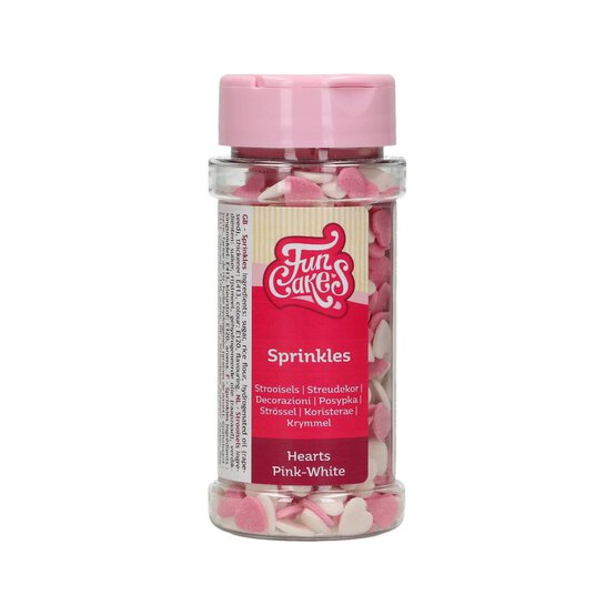 FunCakes Pink and White Heart Mix Sugar Confetti 60g