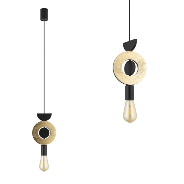 Lampa wisząca DROPS czarno Złoty do salonu 11180 Nowodvorski