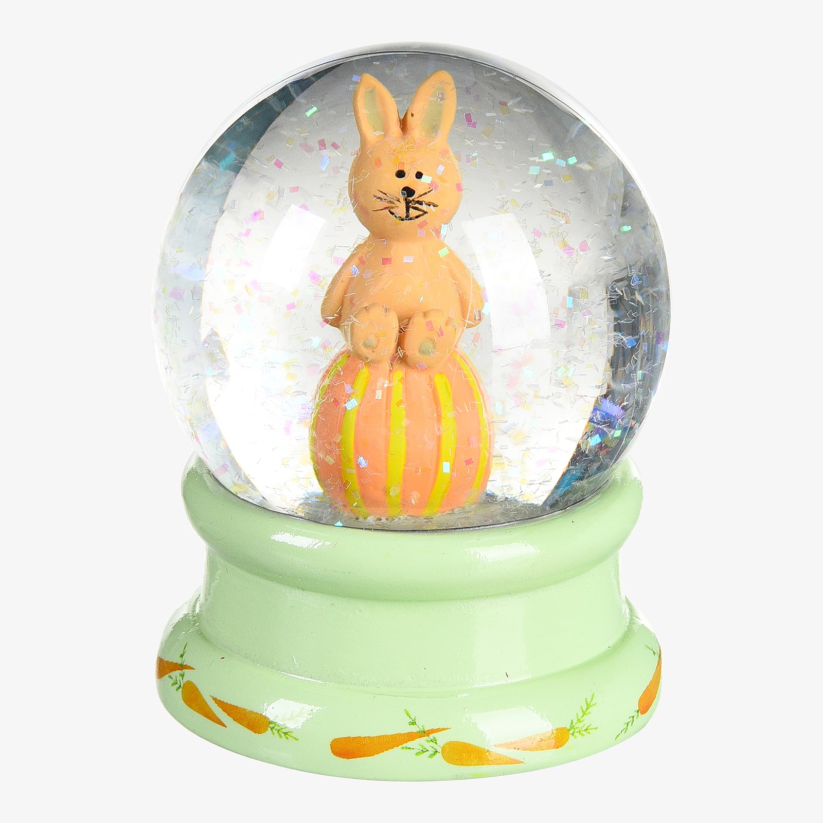 Deko-Schneekugel Hase Rübe Bunt, ⌀ 6 cm, H 90 mm
