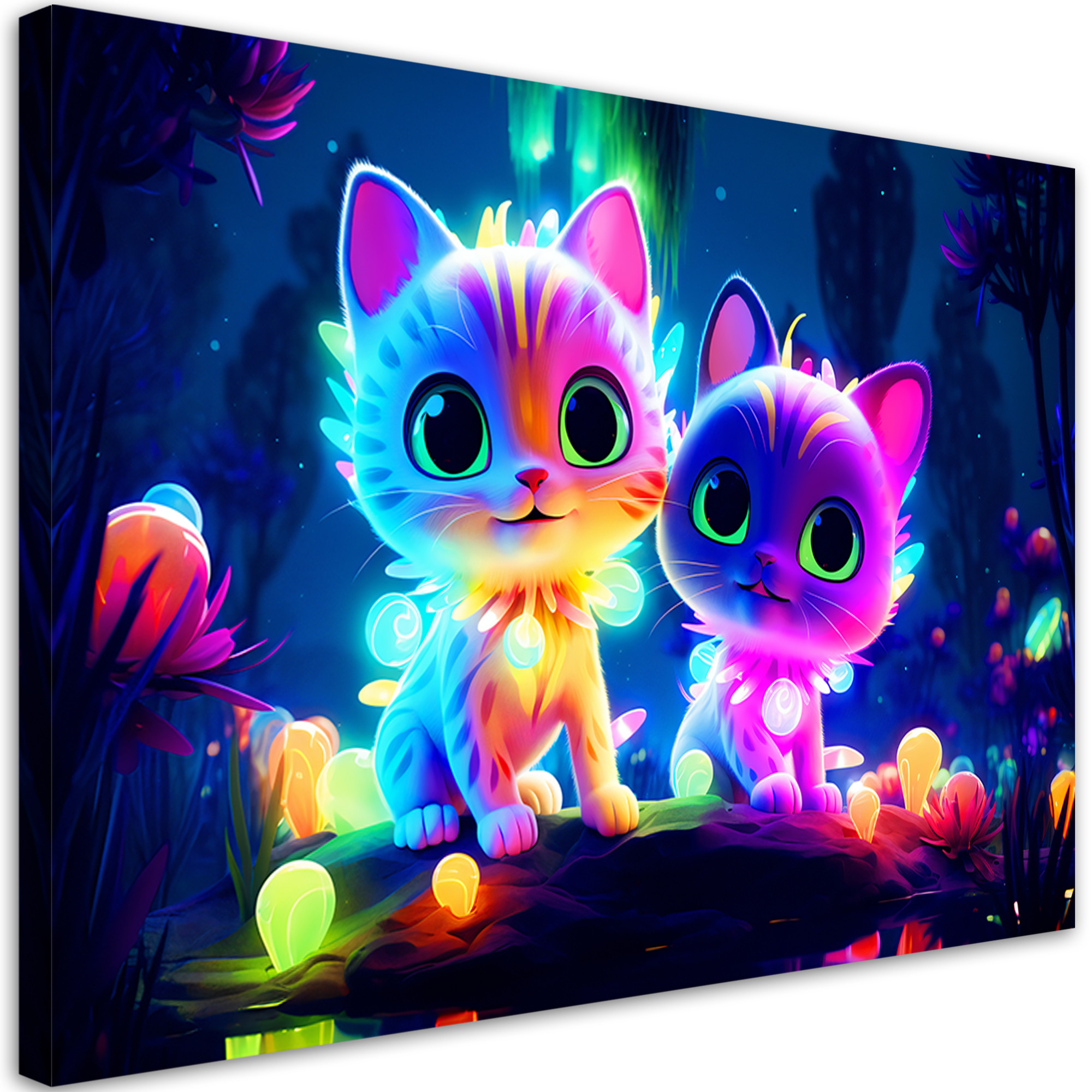 Feeby Obraz na płótnie, Kolorowe koty neon 60x40