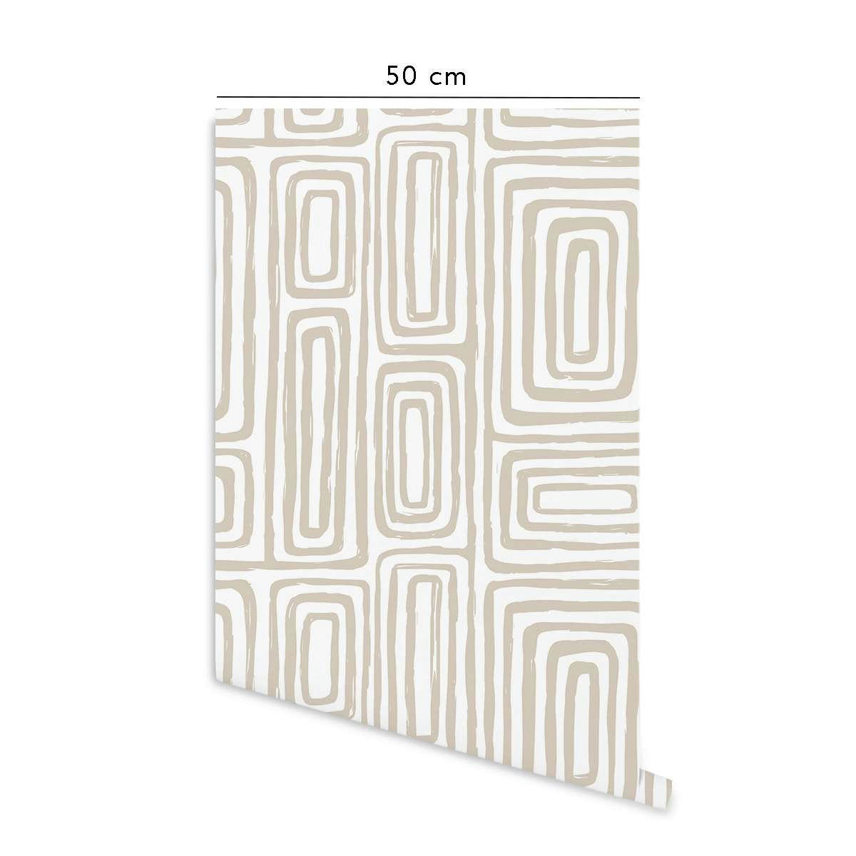 INKLINE - Papier peint vinyle adhésif ligne d'encre écru 50x300 cm