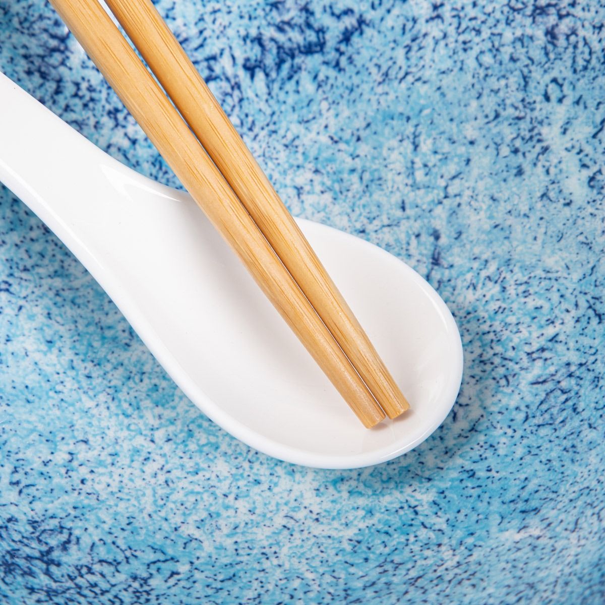 Zestaw do ramen SALADO niebieska z brązowym rantem 21 cm