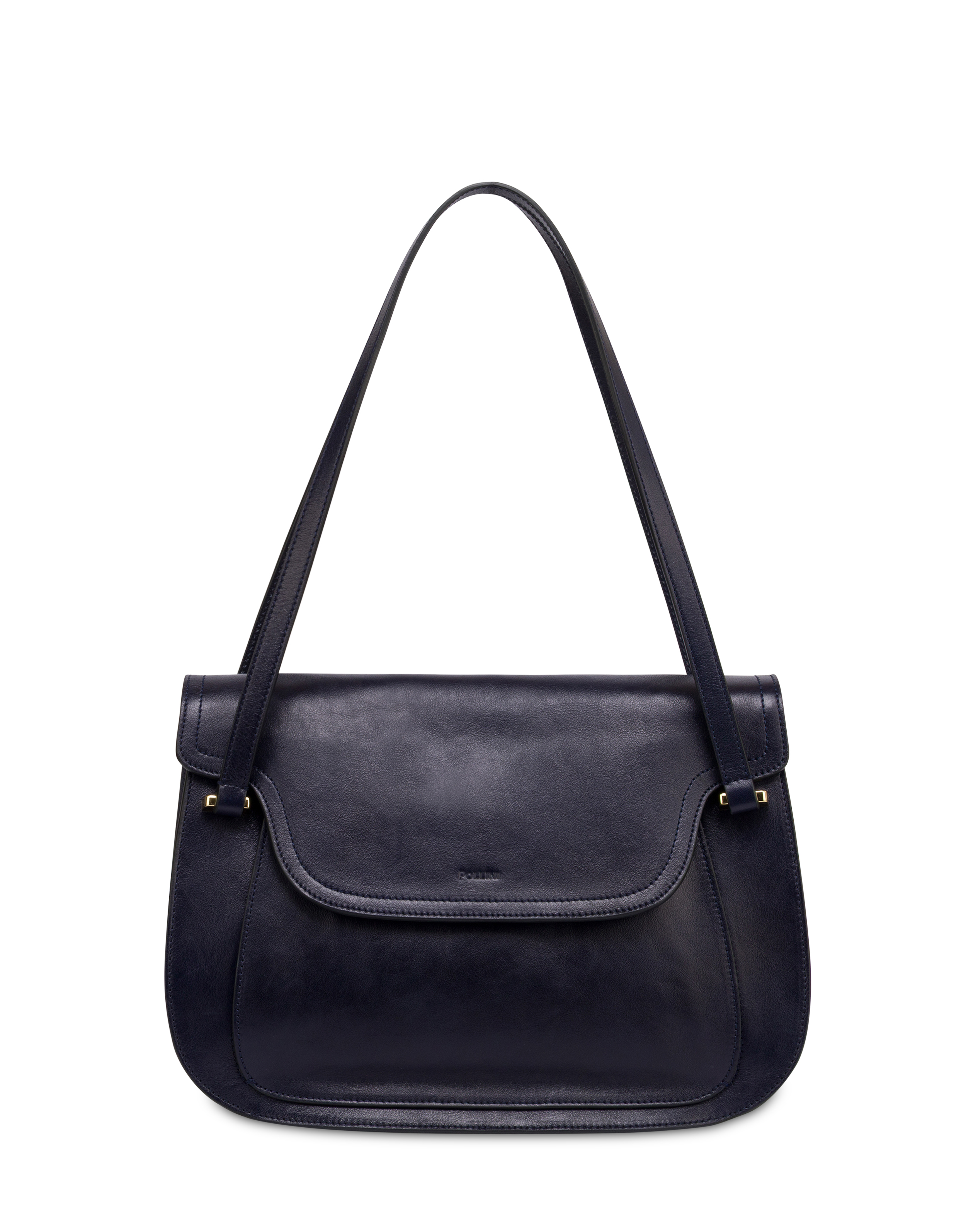 Borsa A Spalla Atelique In Vitello Tamponato Blu