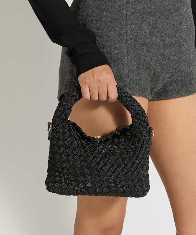 Dinkydeliberate Black - Mini Woven Grab Bag