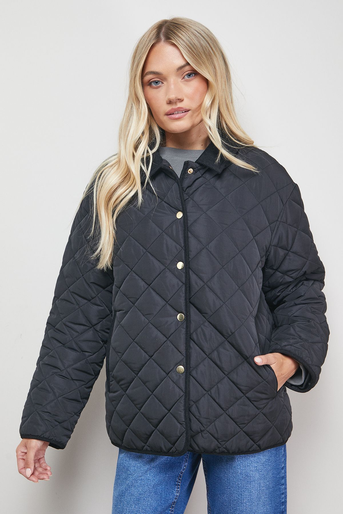 Oasis Padded Cord Collar Jacket