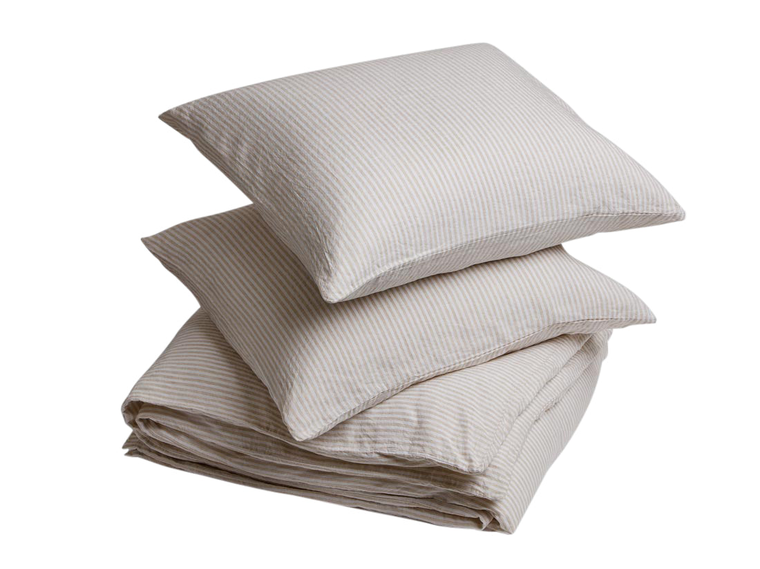 Yumeko dekbedovertrek gewassen linnen natural stripe 240x220   2/60x70