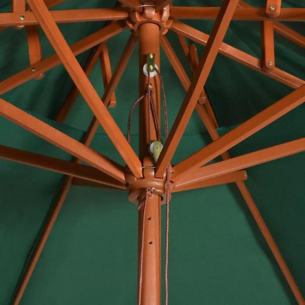 Parasol de terrasse 270 x 270 cm Poteau en bois Vert