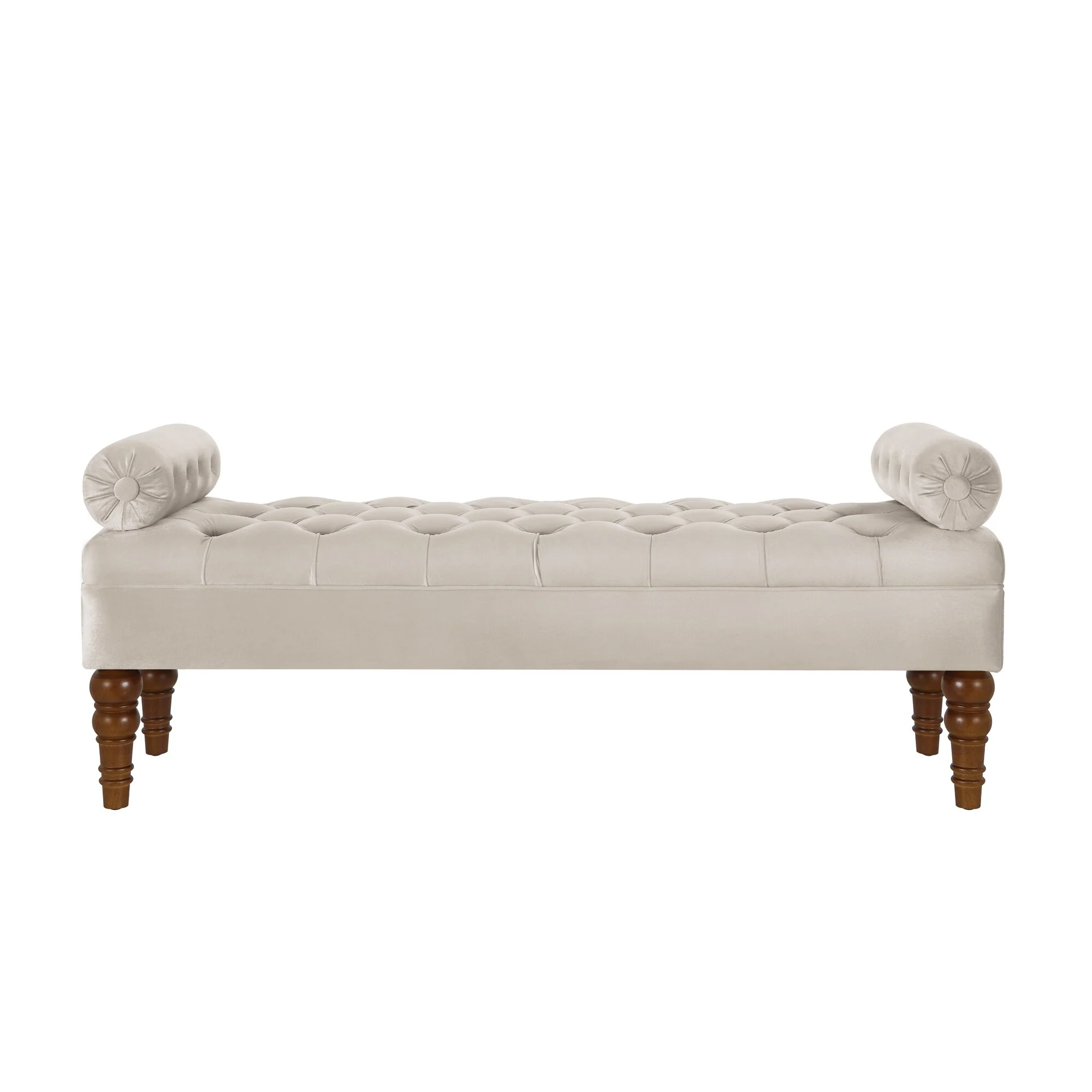 Velvet Long Bed Bench for Bedroom,Upholstered Window Bench with Tufted Button,Entryway Bench,Bolster Bench for Living Room