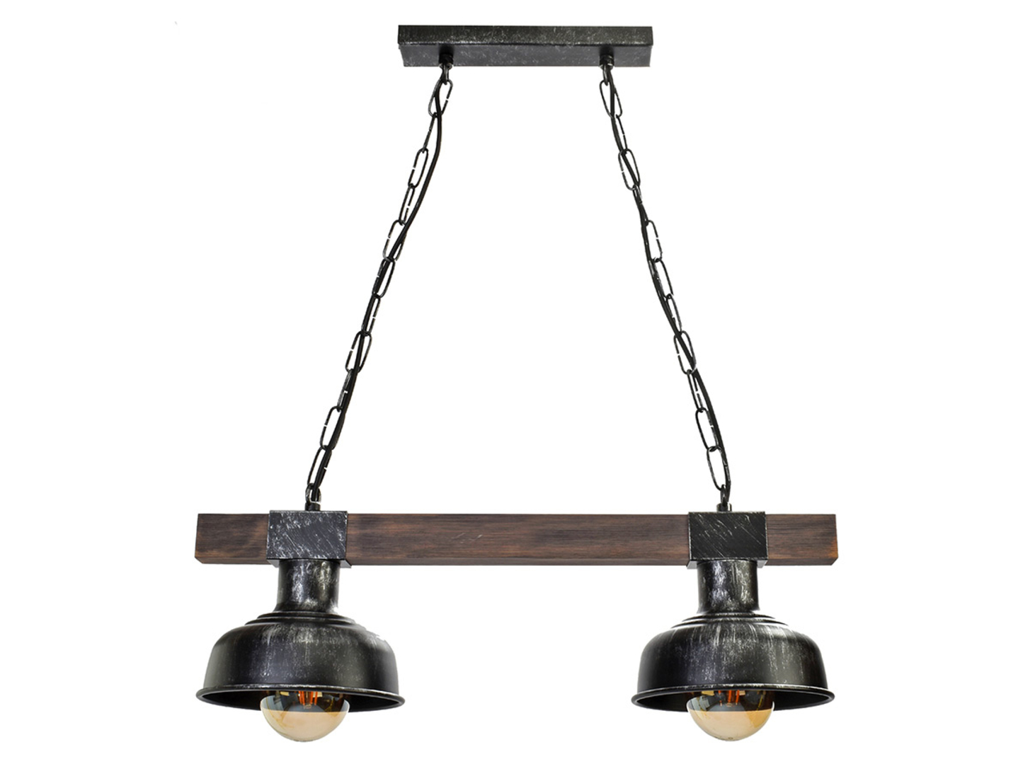 Lampa wisząca Faro2-punktowa drewniana brązowa
