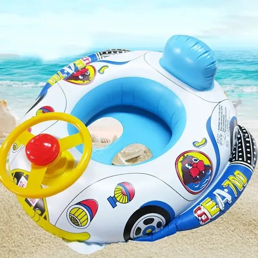 NNEOBA Baby Swim Ring Inflatable Seat with Sunshade(White)