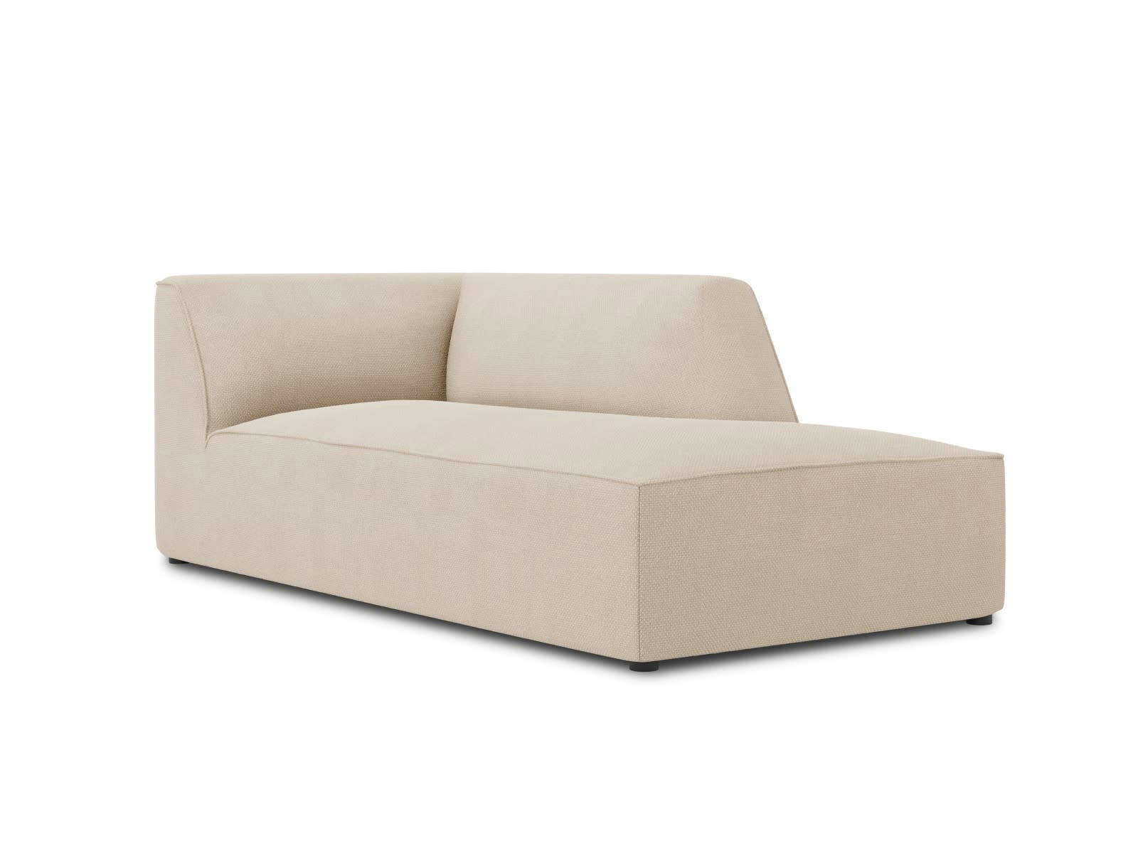 RUBY - Méridienne droite 1 place en tissu structurel beige
