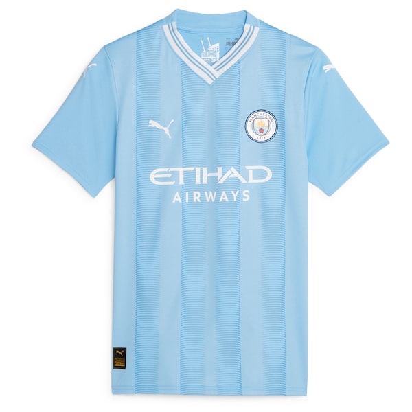 Kevin De Bruyne Manchester City Puma Women's 2023/24 Home Replica Player Jersey - Sky Blue