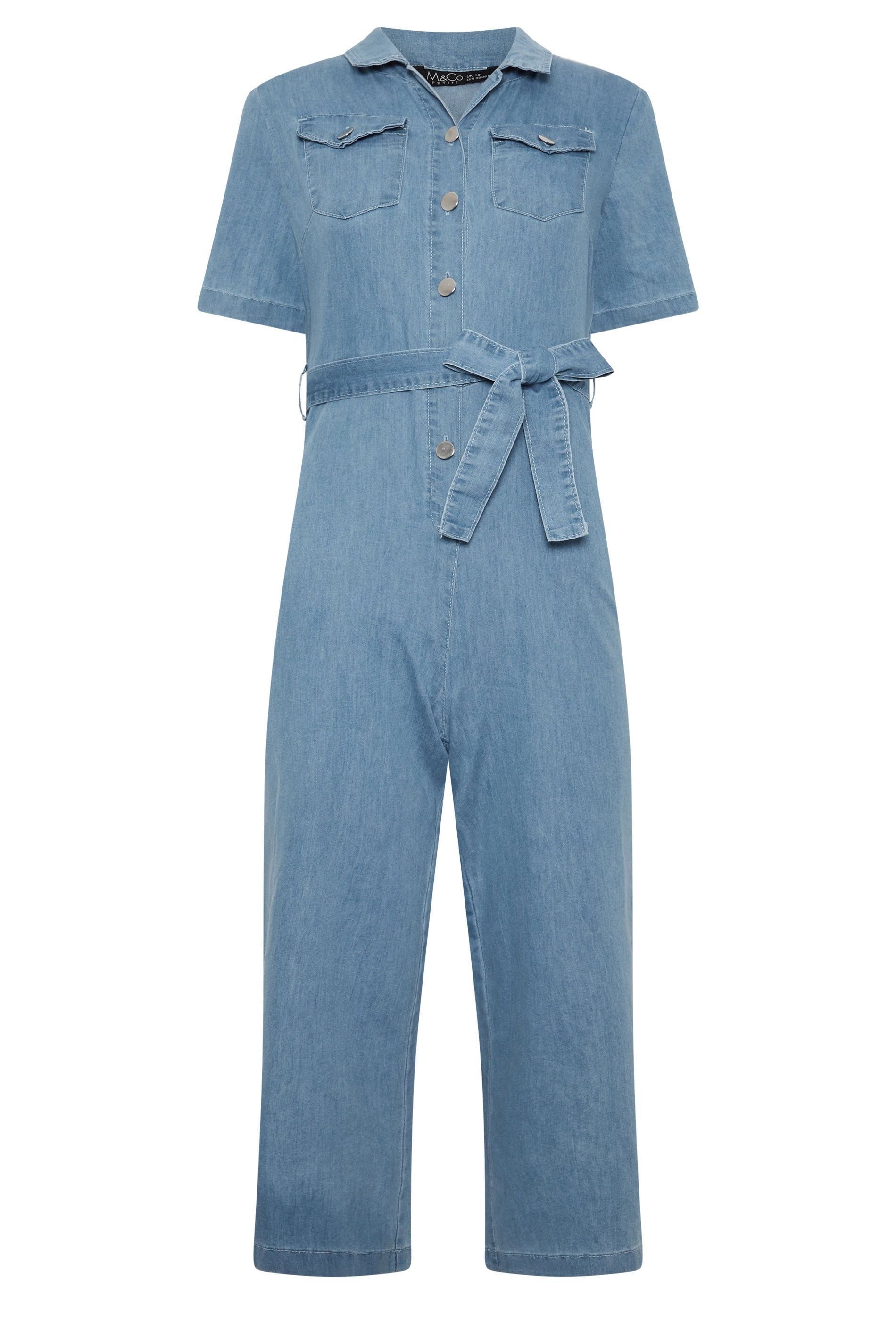 M&Co Petite Denim Jumpsuit