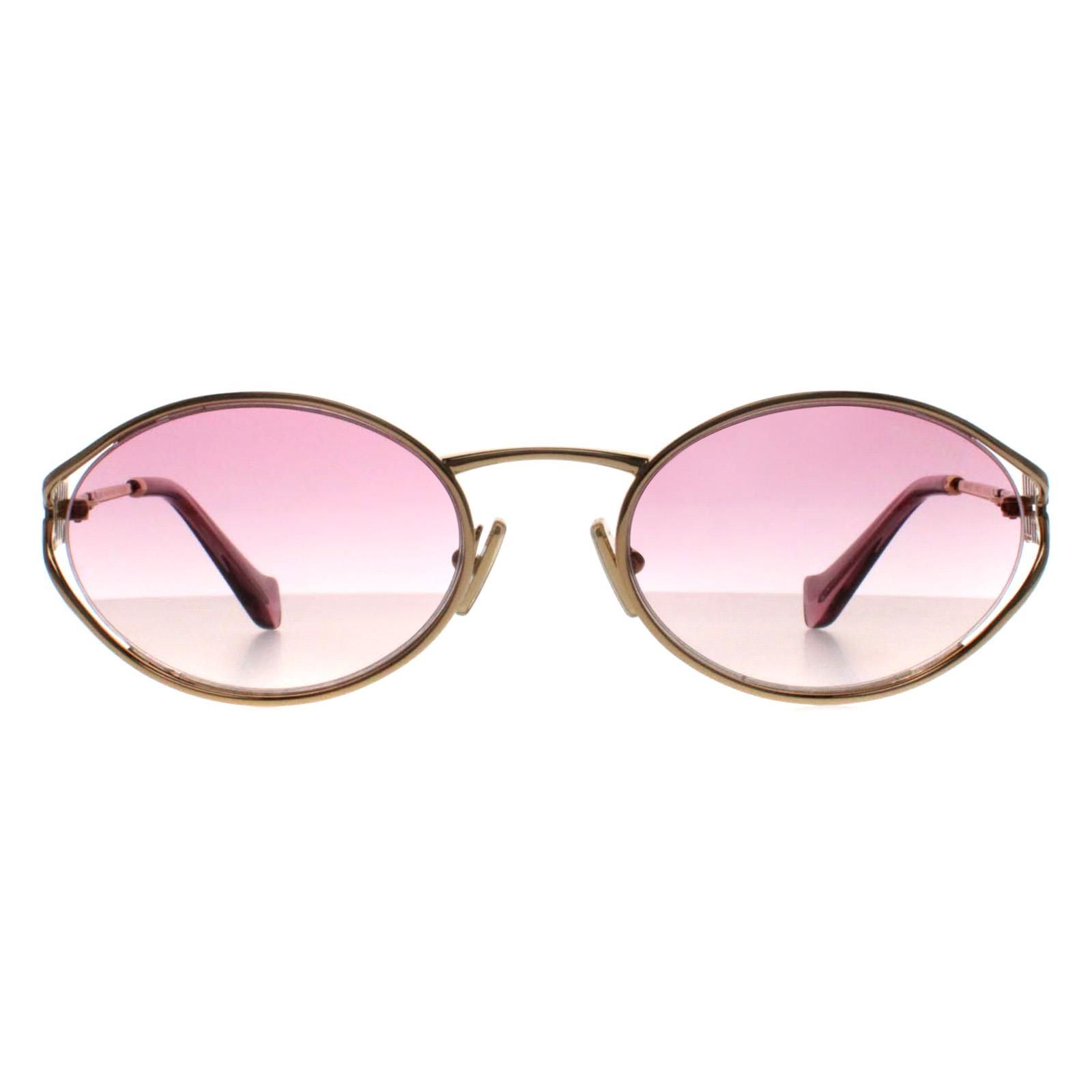 Miu Miu Oval Gold Brown Gradient Violet MU52YS