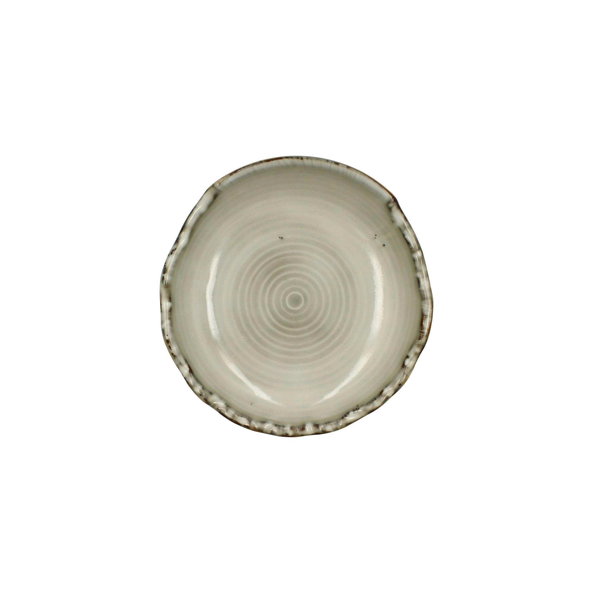 NAKURU - Assiette coupe en grès nuance de gris et beige Ø22,5cm
