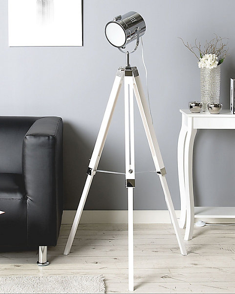Lampadaire ALZETTE Bois de pin Blanc