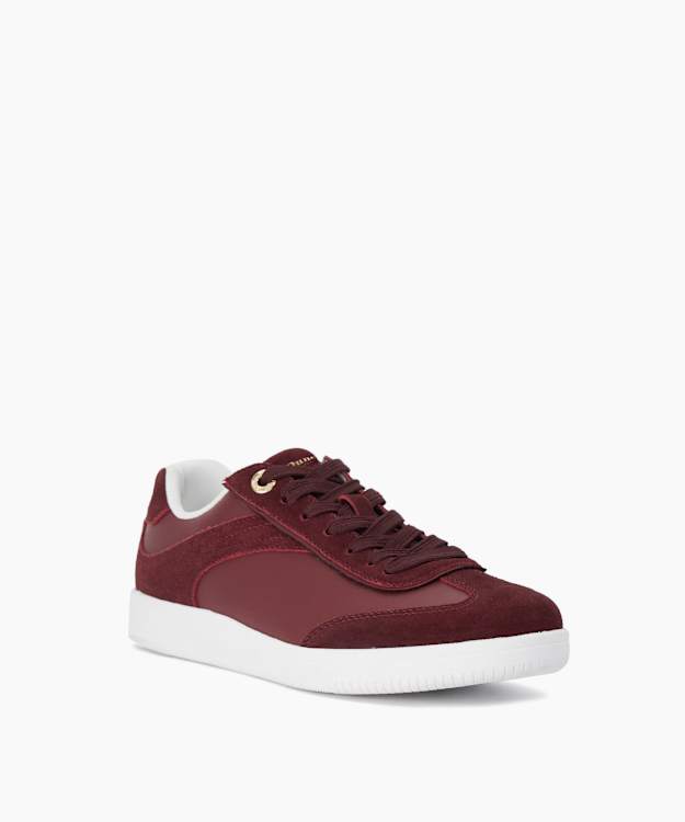 Emilias Burgundy - Leather Lace-Up Trainers