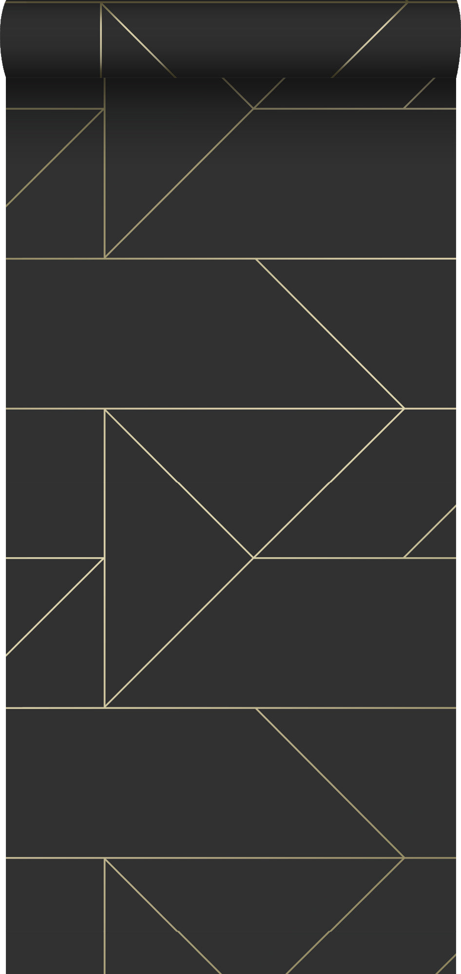 Origin Wallcoverings behang grafische lijnen zwart en goud - 53 cm x 10.05 m - 347726