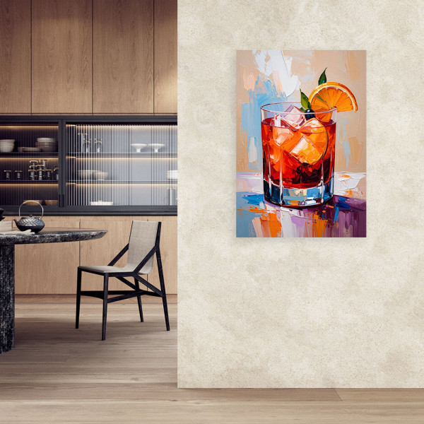 Obraz do kuchni baru jadalni, Negroni Coctail Drink 20x30