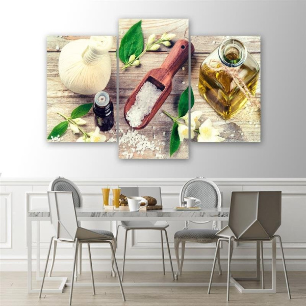 Feeby Obraz tryptyk na płótnie Przyprawy w kuchni 60x40