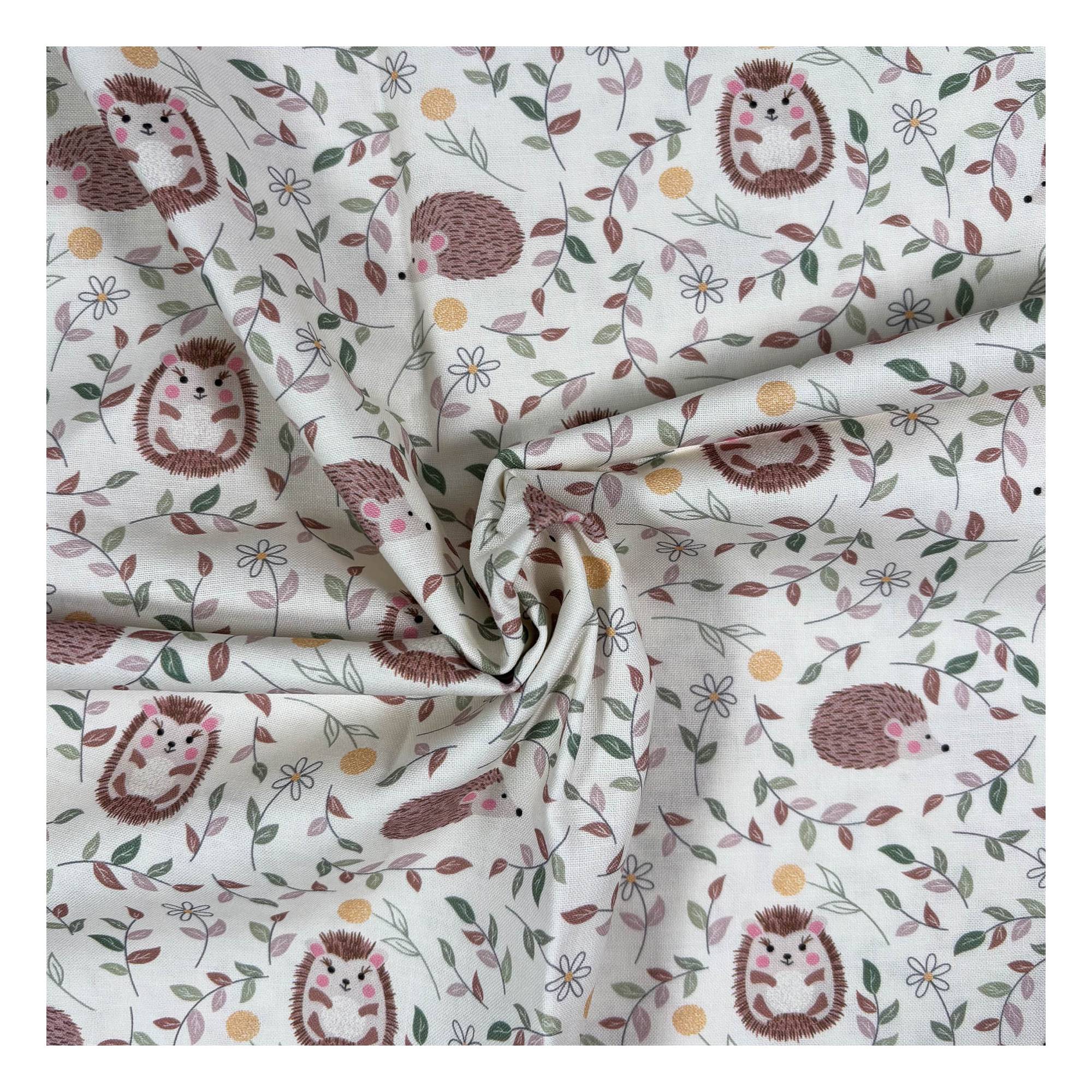 Bramble & Bumble Hedgehog Cotton Fabric by the Metre