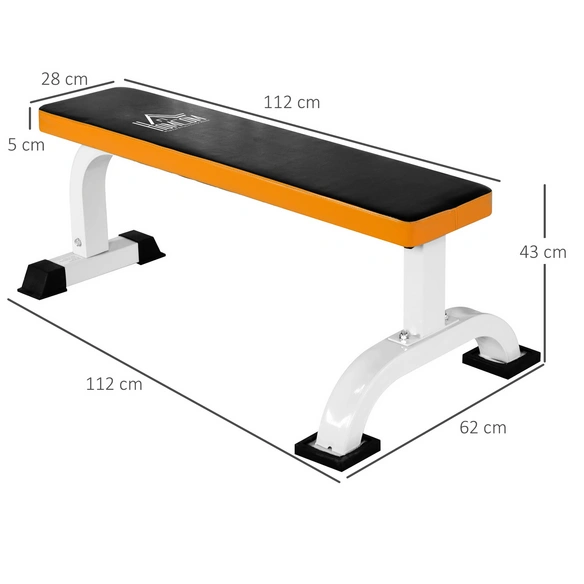 Hantelbank, schwarz/weiß/orange, BxHxL: 62 x 43 x 112 cm