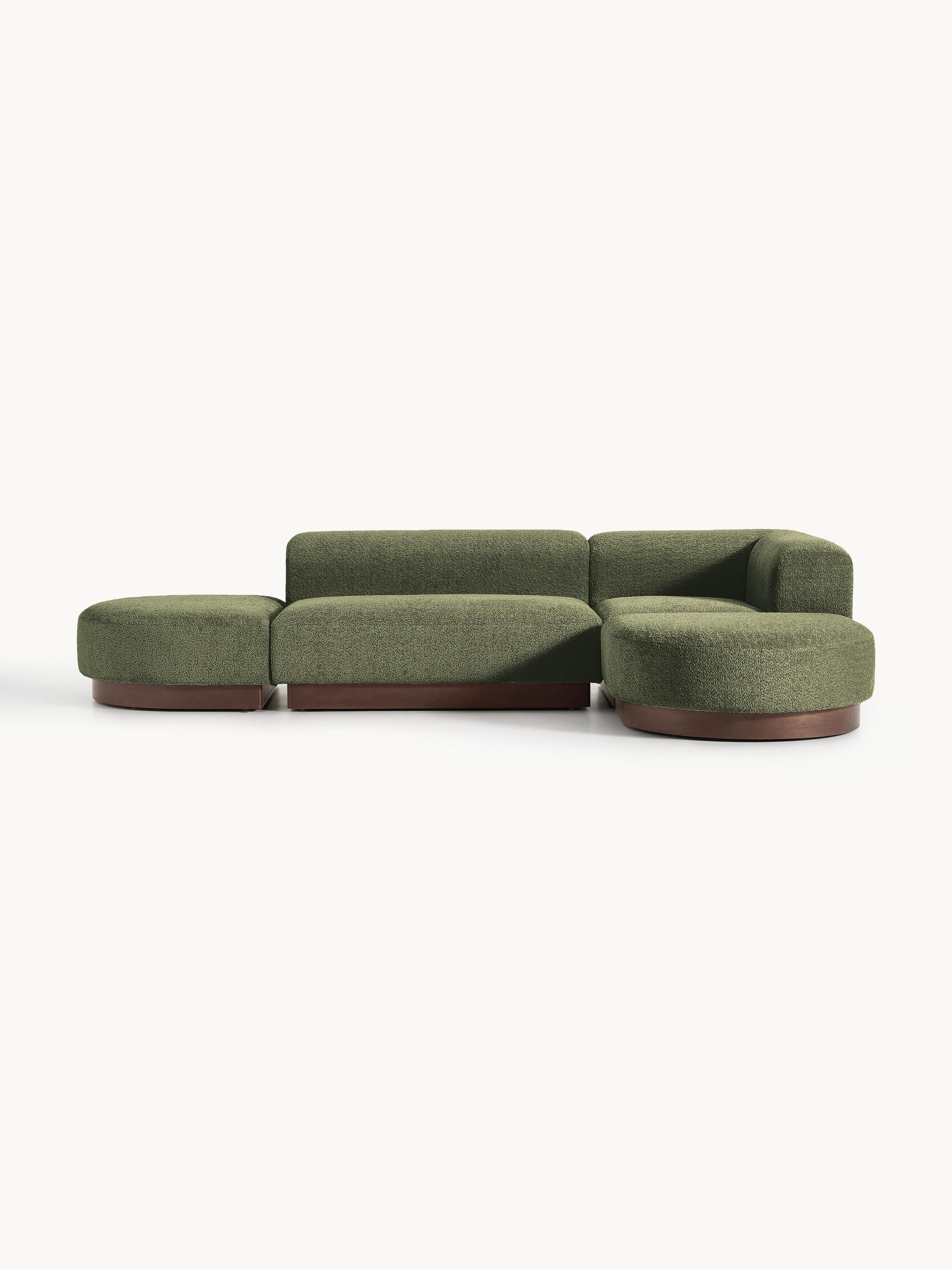 Modulares Ecksofa Natalie aus Teddy-Bouclé