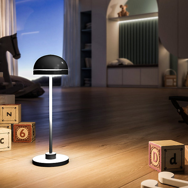 Lampe de table touch aluminium LED DUPLO CUP Noir H26cm