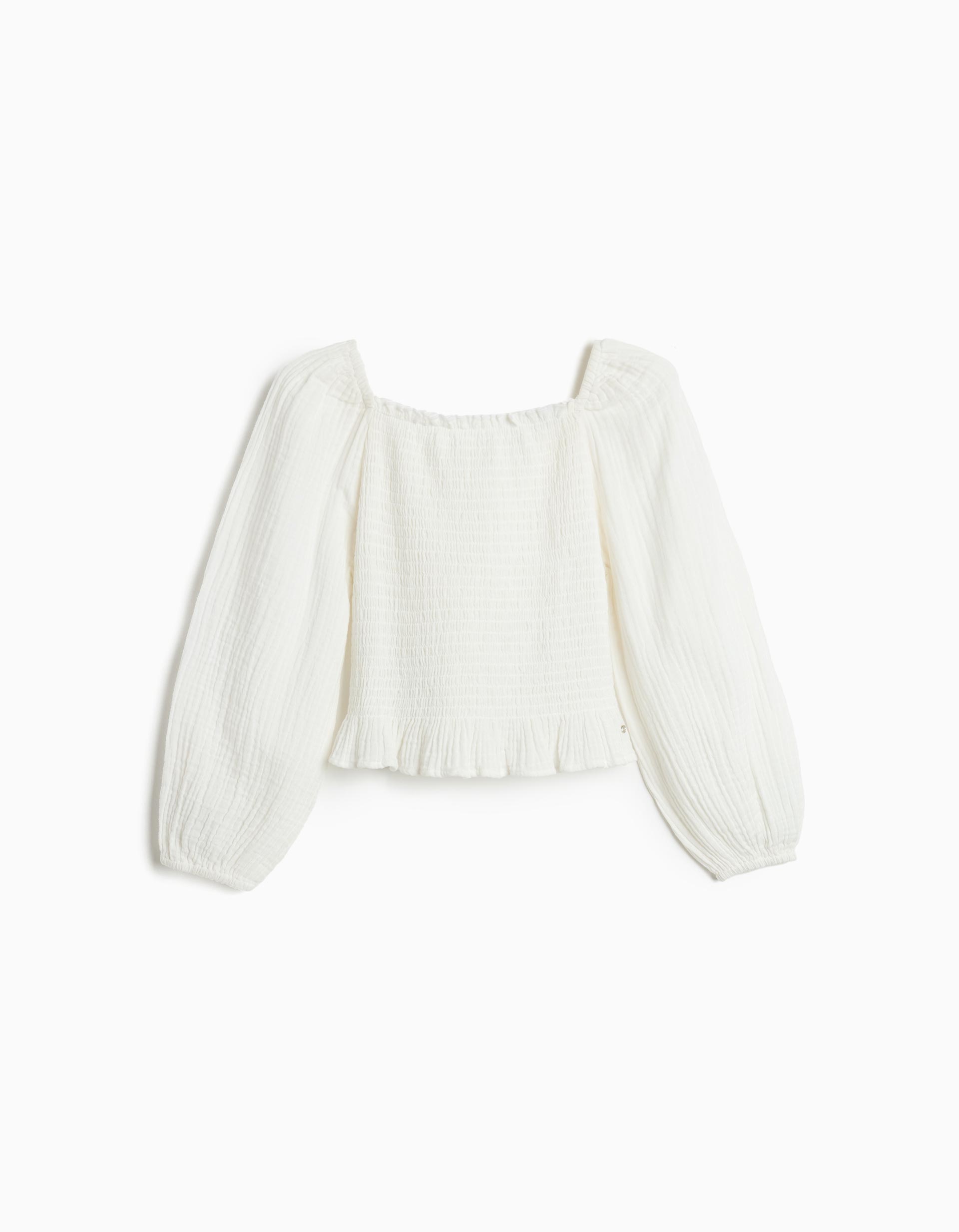 Blusa de Manga Comprida, Menina, Branco