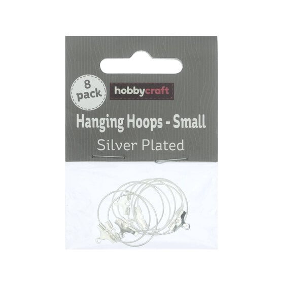 Silver Plated Hanging Hoops 15mm 8 Pack