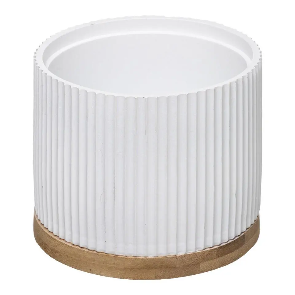 Make-up organizer/opberger met spiegel 14 x 14 x 35 cm wit