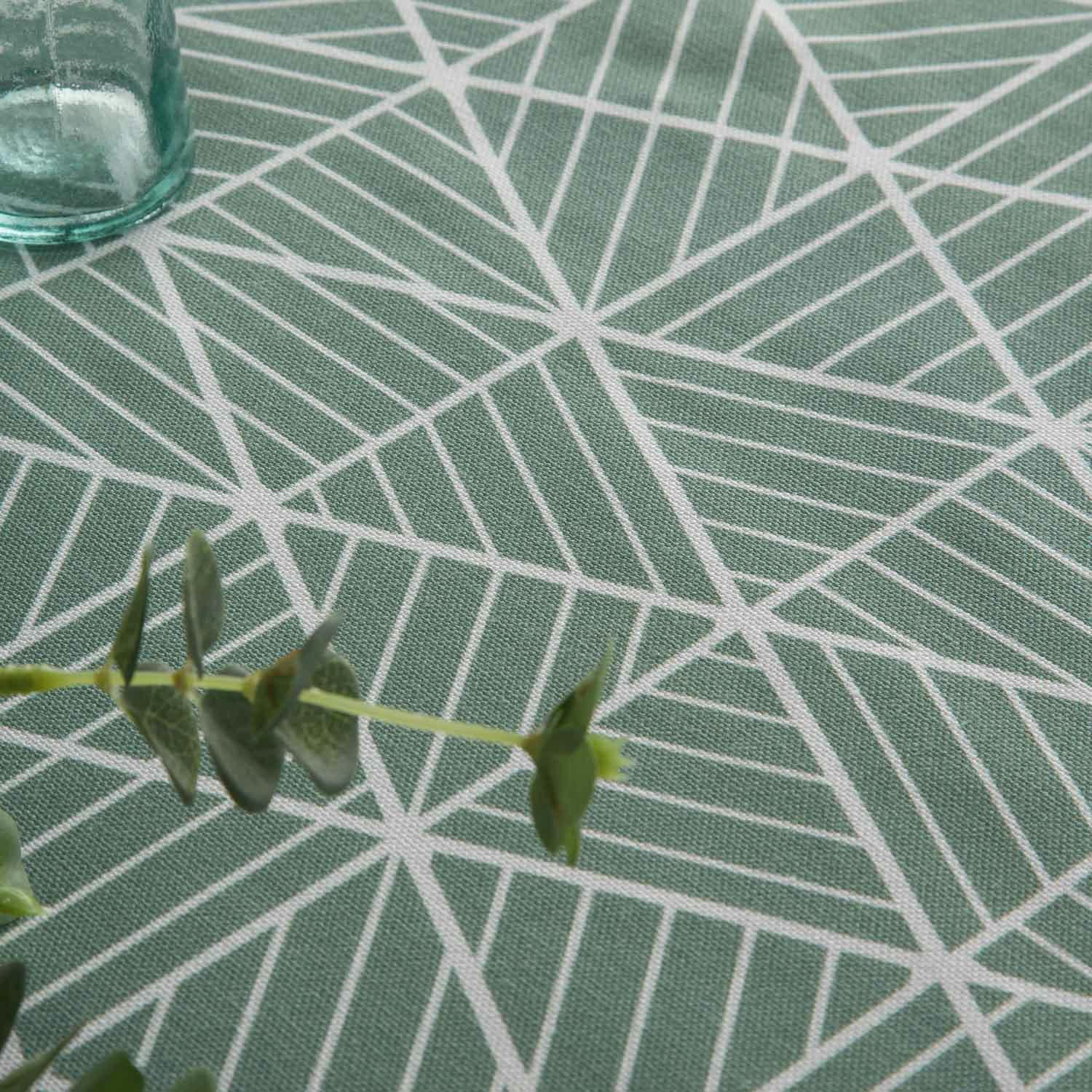 BERMUDAS ANTRACITA - Nappe en coton biologique antitâche imprimée anthracite 140x100 cm