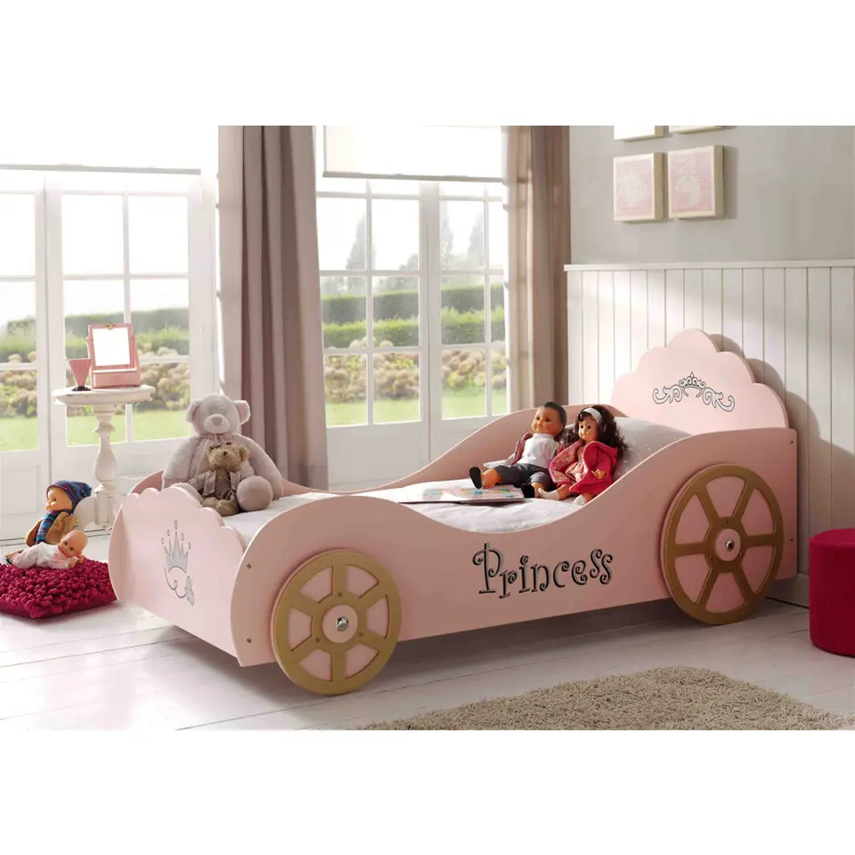 Vipack autobed Princess Pinky - roze - 90,4x106,8x210 cm