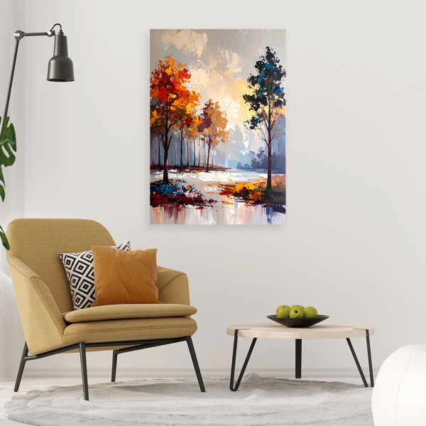Feeby Obraz do salonu sypialni, Krajobraz Las Drzewa Natura 40x60