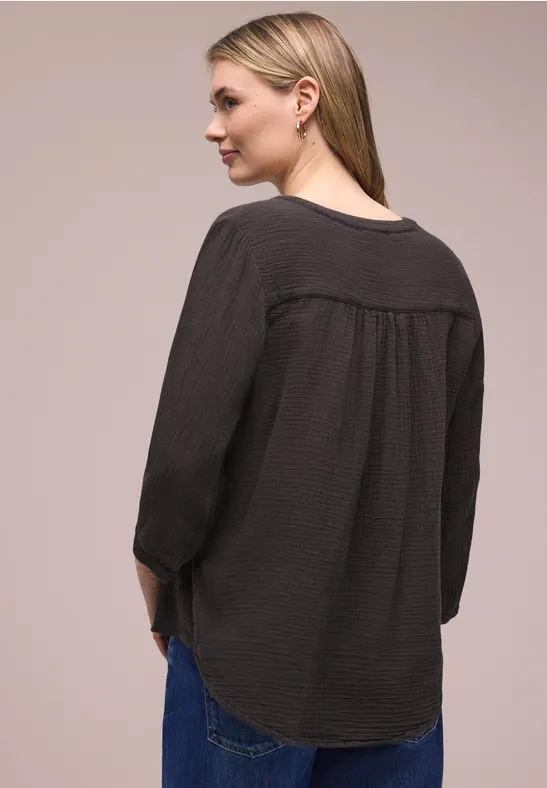 3/4-Arm Bluse in Musselinqualität