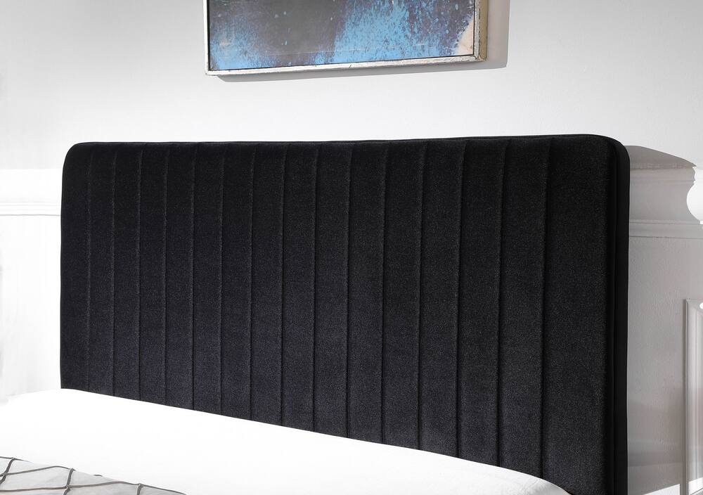 Brassex Platform Bed with Lift Storage, Black