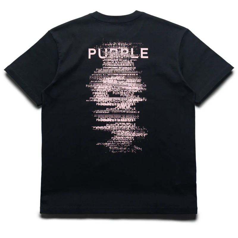 Purple Brand Scattered Wordmark Tee - Black