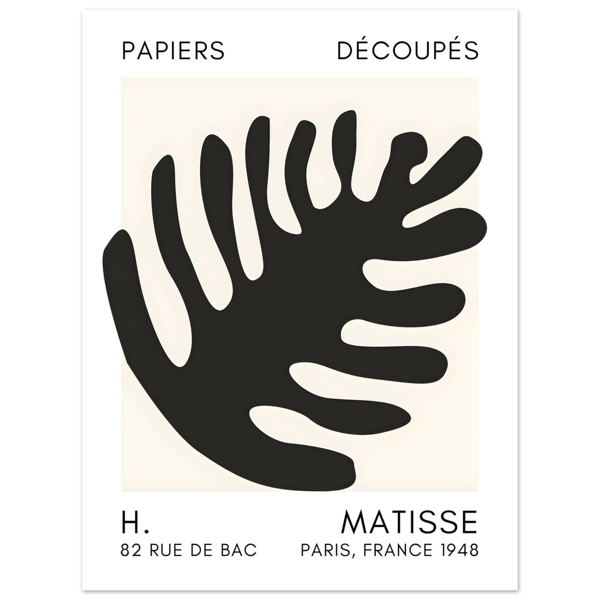 Artfulprints Poster Matisse – Coral bloom black  - 30x40 cm - Zwart