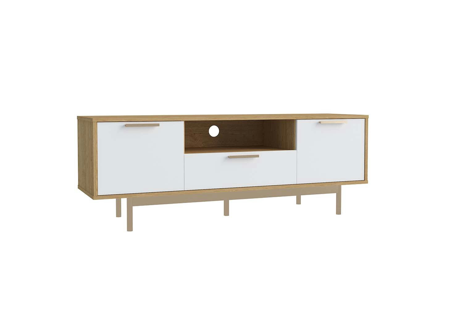 FYN - Meuble TV scandinave en bois blanc